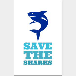Save the Sharks | Scuba Diving | Diver | Fun Gift Posters and Art
